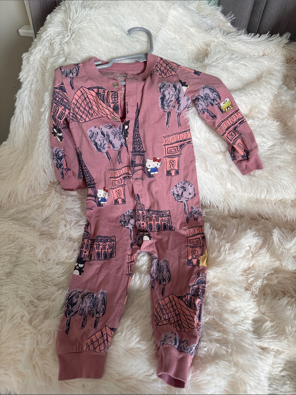 Tea Collection Pink Paris Print Kids One-Piece
